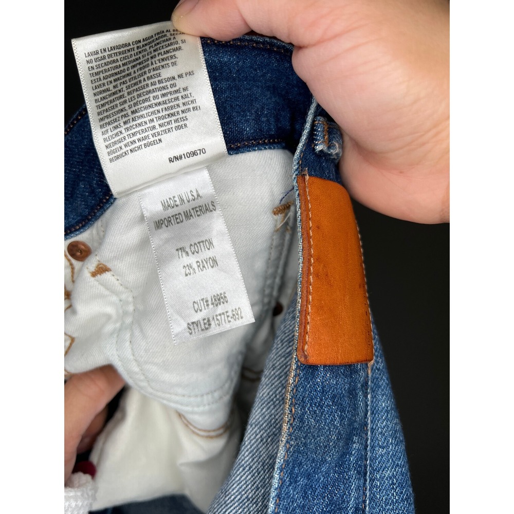Citizens of Humanity Liya Jeans 30 Blue Denim Distressed High Rise Slim Straight - Picture 8 of 10